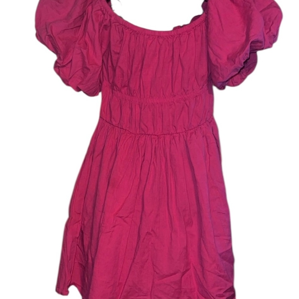 GIRL SOUL Pink Puff Sleeve  Dress